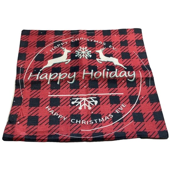 4 Christmas Pillow Covers 17.5" x 17.5" Square Zipper Throw Cushion Case Décor - Picture 7 of 7